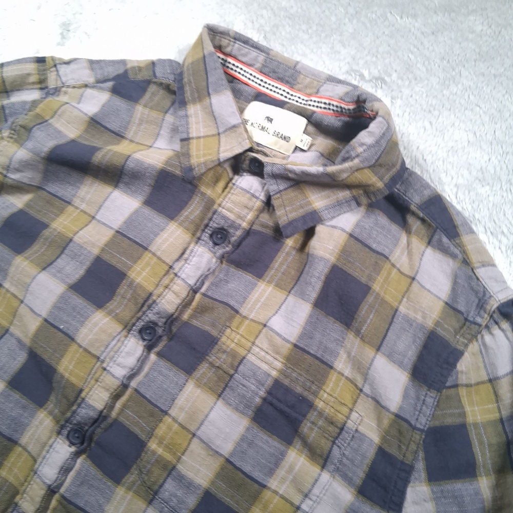 The Normal Brand Shirt Mens Medium Gray Plaid Flannel Long Sleeve Casual